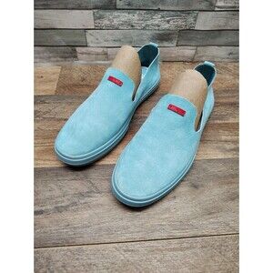 Savale Glover Teal Blue Suede Men’s Slip-On Shoes Size 10